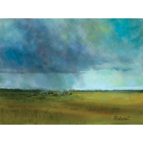 Landscape Abstract Black Modern Wood Framed Art Print by Candy Rideout