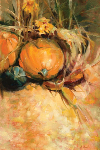 Harvest Black Ornate Wood Framed Art Print with Double Matting by Candy Rideout