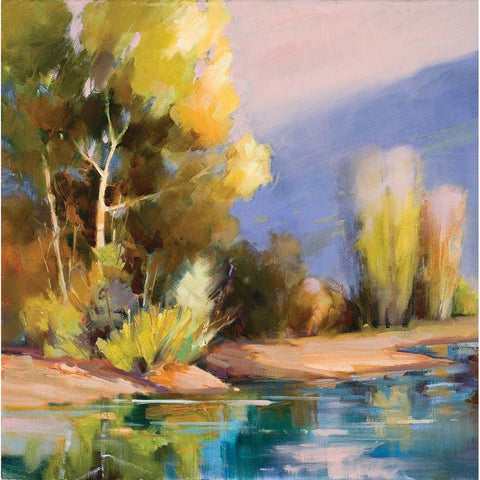 Bankside White Modern Wood Framed Art Print by Candy Rideout