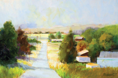 Old Town White Modern Wood Framed Art Print with Double Matting by Candy Rideout