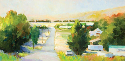 Side Street White Modern Wood Framed Art Print with Double Matting by Candy Rideout