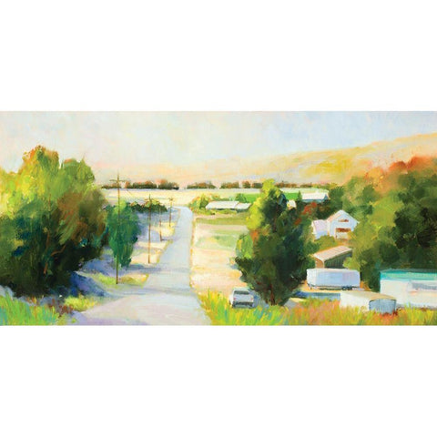 Side Street Black Modern Wood Framed Art Print by Candy Rideout