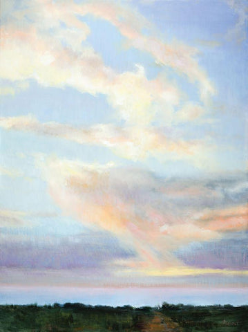 Cloud View Black Ornate Wood Framed Art Print with Double Matting by Candy Rideout