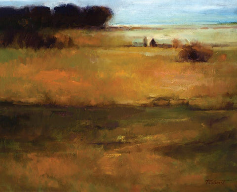 Fall View White Modern Wood Framed Art Print with Double Matting by Candy Rideout