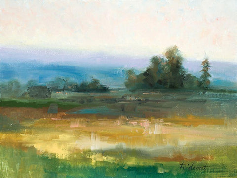 Calm in the Valley White Modern Wood Framed Art Print with Double Matting by Candy Rideout