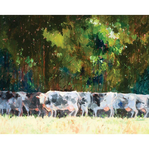 The Herd Black Modern Wood Framed Art Print with Double Matting by Candy Rideout