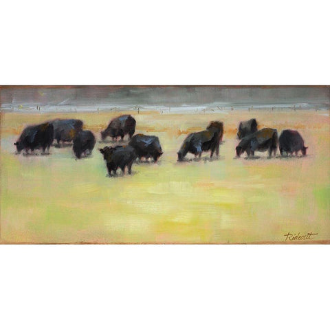 Cows are Out White Modern Wood Framed Art Print by Candy Rideout