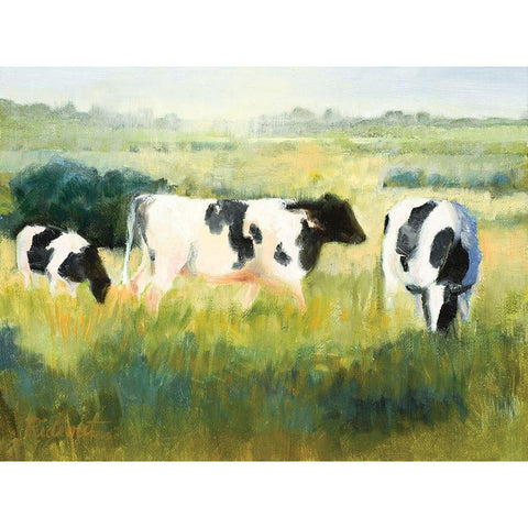 Cows are Out White Modern Wood Framed Art Print by Candy Rideout