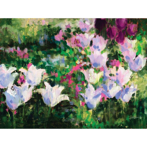 Floral II Black Modern Wood Framed Art Print with Double Matting by Candy Rideout