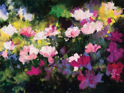 Floral III White Modern Wood Framed Art Print with Double Matting by Candy Rideout