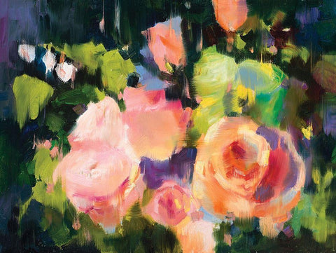 Floral IV White Modern Wood Framed Art Print with Double Matting by Candy Rideout