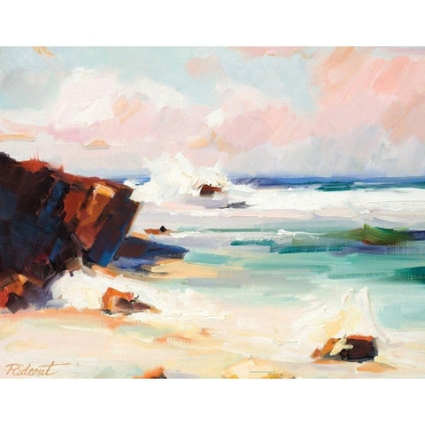Beach Time Black Modern Wood Framed Art Print by Candy Rideout