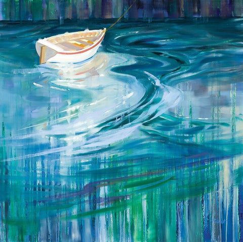 All Alone White Modern Wood Framed Art Print with Double Matting by Candy Rideout