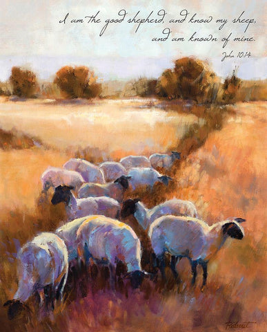 Good Shepherd White Modern Wood Framed Art Print with Double Matting by Candy Rideout