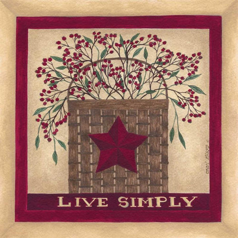 Live Simply Black Ornate Wood Framed Art Print with Double Matting by Shamp, Cindy