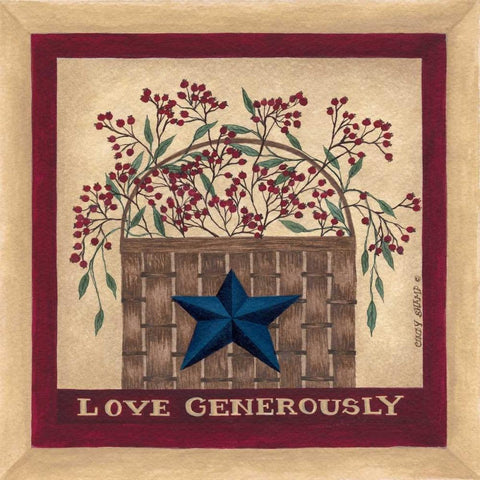 Love Generously Gold Ornate Wood Framed Art Print with Double Matting by Shamp, Cindy