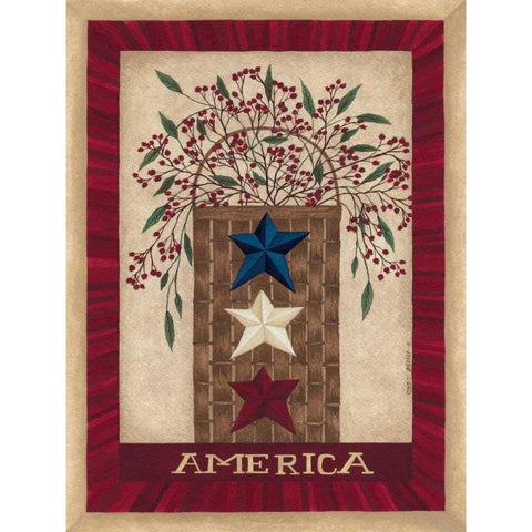 America Black Modern Wood Framed Art Print with Double Matting by Shamp, Cindy