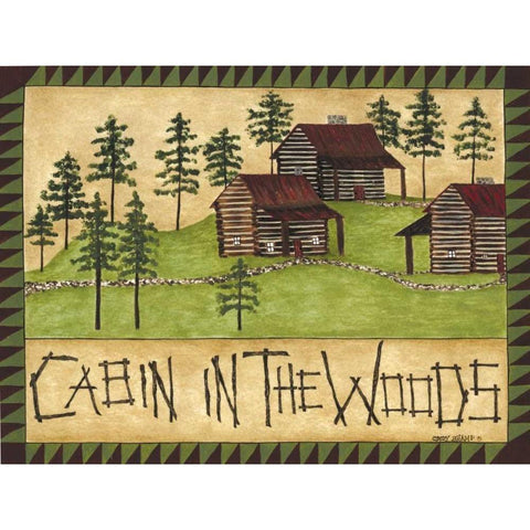 Cabin in the Woods Gold Ornate Wood Framed Art Print with Double Matting by Shamp, Cindy