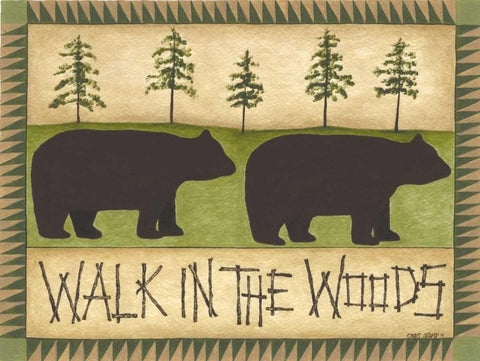 Walk in the Woods White Modern Wood Framed Art Print with Double Matting by Shamp, Cindy