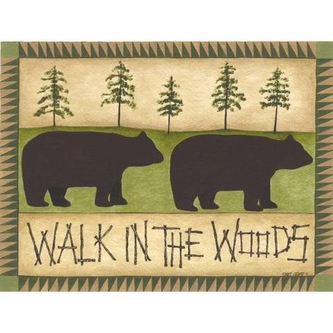 Walk in the Woods Gold Ornate Wood Framed Art Print with Double Matting by Shamp, Cindy