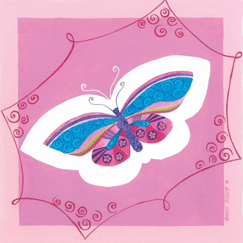 Butterfly I Black Ornate Wood Framed Art Print with Double Matting by Shamp, Cindy