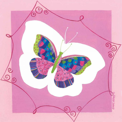 Butterfly III Black Ornate Wood Framed Art Print with Double Matting by Shamp, Cindy