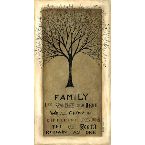 Family Tree Gold Ornate Wood Framed Art Print with Double Matting by Shamp, Cindy