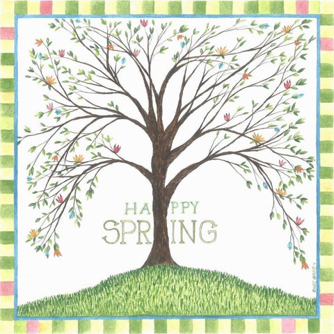 Happy Spring White Modern Wood Framed Art Print by Shamp, Cindy