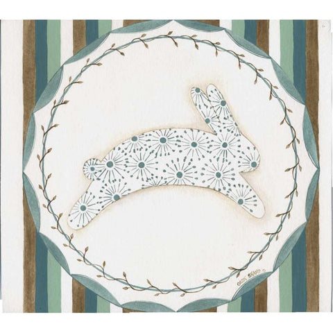 Easter Rabbit III White Modern Wood Framed Art Print by Shamp, Cindy