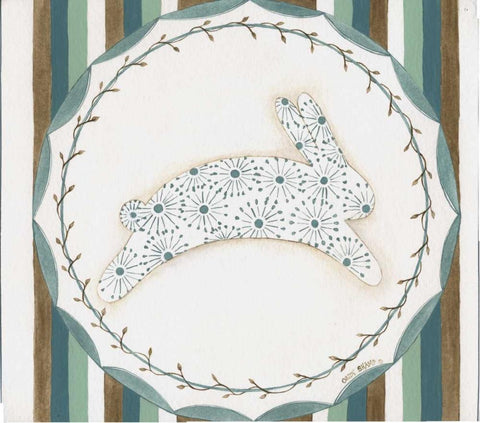 Easter Rabbit III Black Ornate Wood Framed Art Print with Double Matting by Shamp, Cindy