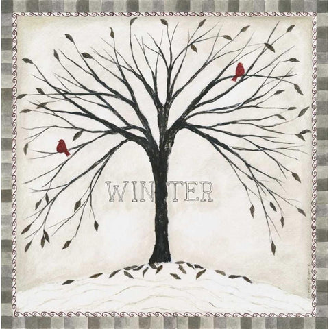 Winter Black Modern Wood Framed Art Print with Double Matting by Shamp, Cindy