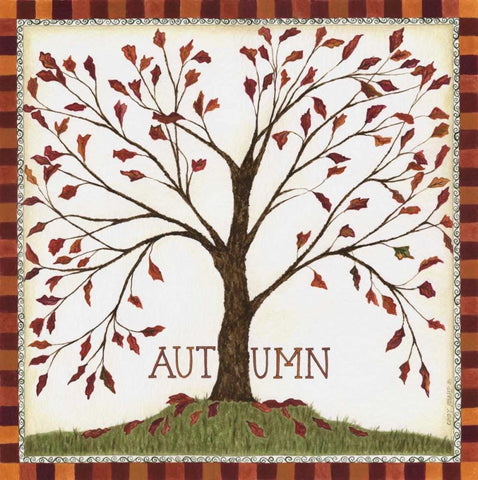 Autumn White Modern Wood Framed Art Print with Double Matting by Shamp, Cindy