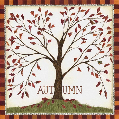 Autumn White Modern Wood Framed Art Print by Shamp, Cindy