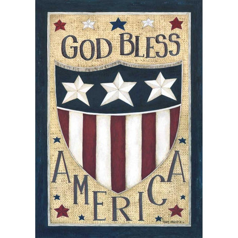 God Bless America White Modern Wood Framed Art Print by Shamp, Cindy