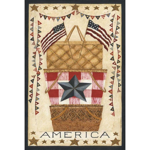 Barn Star America White Modern Wood Framed Art Print by Shamp, Cindy