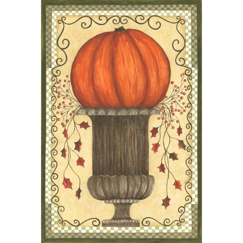 Put That Pumpkin on a Pedestal White Modern Wood Framed Art Print by Shamp, Cindy