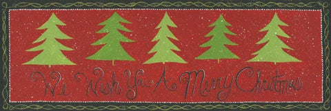 Wish You a Merry Christmas White Modern Wood Framed Art Print with Double Matting by Shamp, Cindy