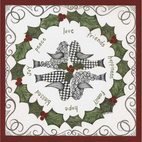 Wreath Gold Ornate Wood Framed Art Print with Double Matting by Shamp, Cindy