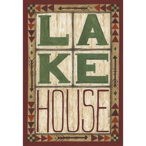 Lake House Black Modern Wood Framed Art Print by Shamp, Cindy