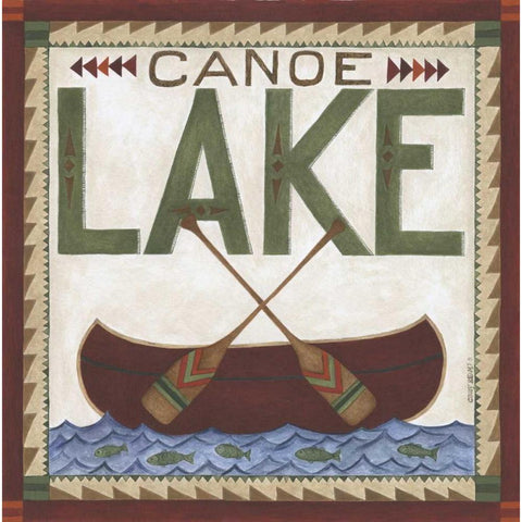 Canoe Lake Black Modern Wood Framed Art Print by Shamp, Cindy