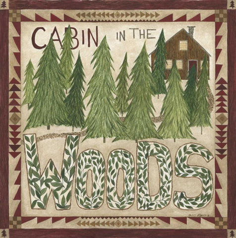 Cabin in the Woods Black Ornate Wood Framed Art Print with Double Matting by Shamp, Cindy
