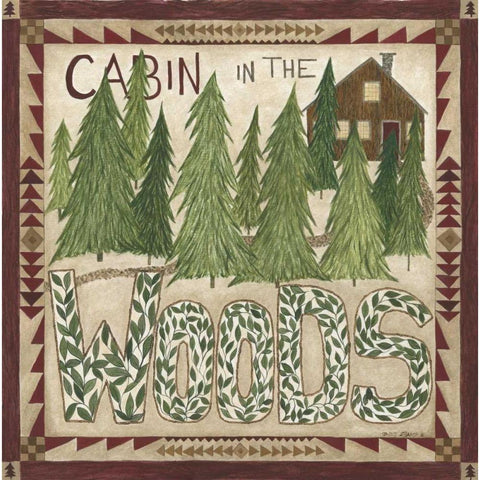 Cabin in the Woods White Modern Wood Framed Art Print by Shamp, Cindy
