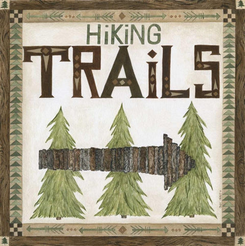 Hiking Trails Black Ornate Wood Framed Art Print with Double Matting by Shamp, Cindy