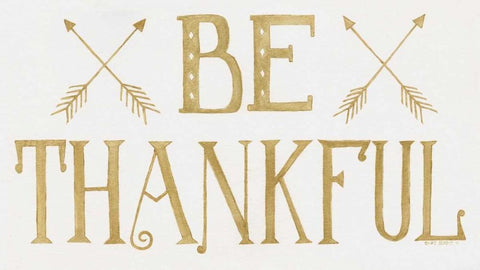 Be Thankful Black Ornate Wood Framed Art Print with Double Matting by Shamp, Cindy