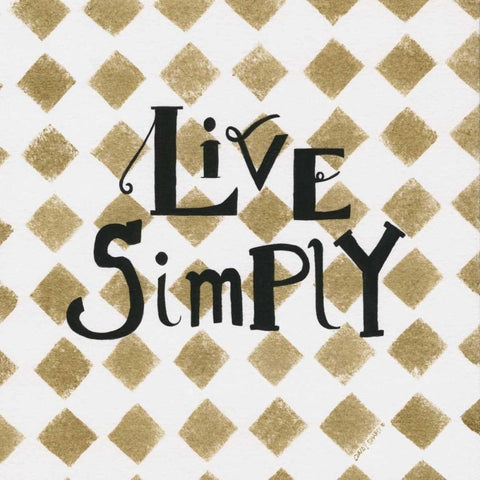 Live Simply Black Modern Wood Framed Art Print with Double Matting by Shamp, Cindy