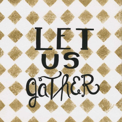 Let Us Gather White Modern Wood Framed Art Print with Double Matting by Shamp, Cindy