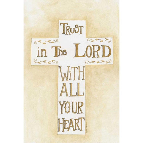Trust in the Lord Creme Black Modern Wood Framed Art Print with Double Matting by Shamp, Cindy