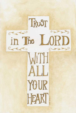Trust in the Lord Creme Black Ornate Wood Framed Art Print with Double Matting by Shamp, Cindy