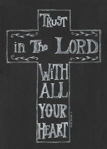 Trust in the Lord White Modern Wood Framed Art Print with Double Matting by Shamp, Cindy