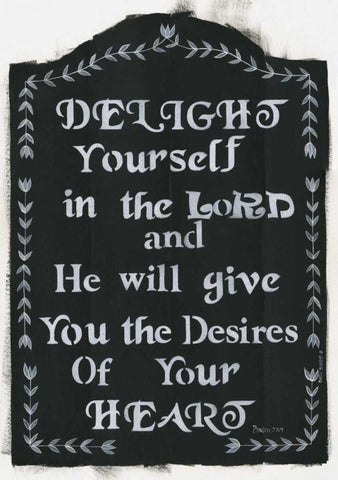 Delight Yourself Black Ornate Wood Framed Art Print with Double Matting by Shamp, Cindy